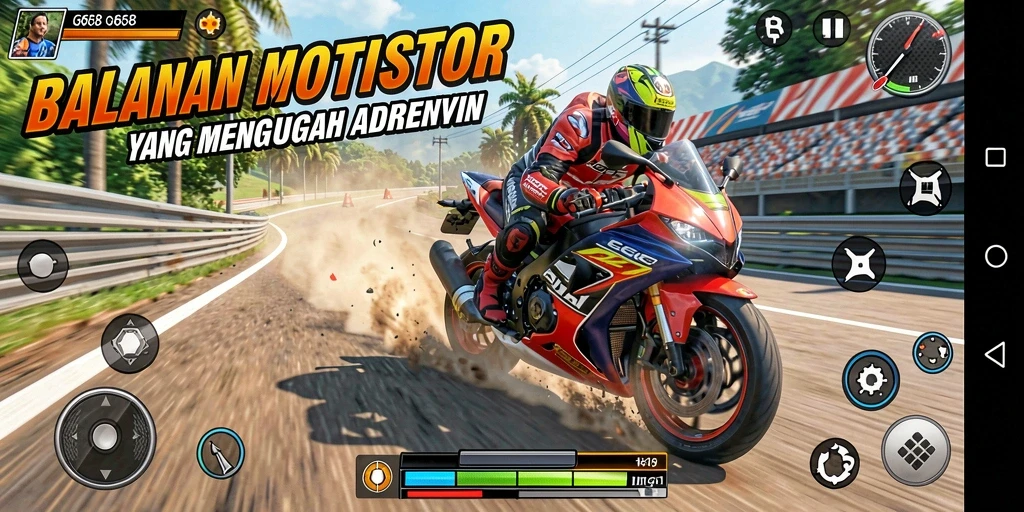 G668 menampilkan aksi balapan motor yang seru dan cepat.