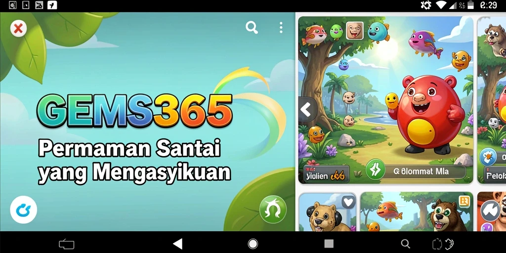 Tampilan menarik dari gameplay GEMS365 yang mengasyikkan.