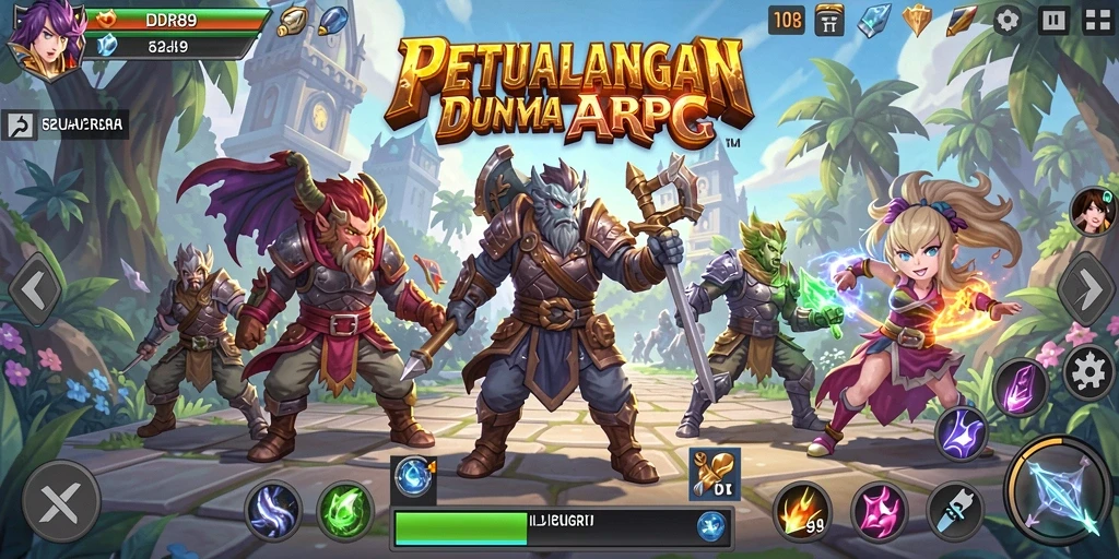 Screenshot IDR89 menampilkan aksi pertarungan seru dalam dunia fantasi.