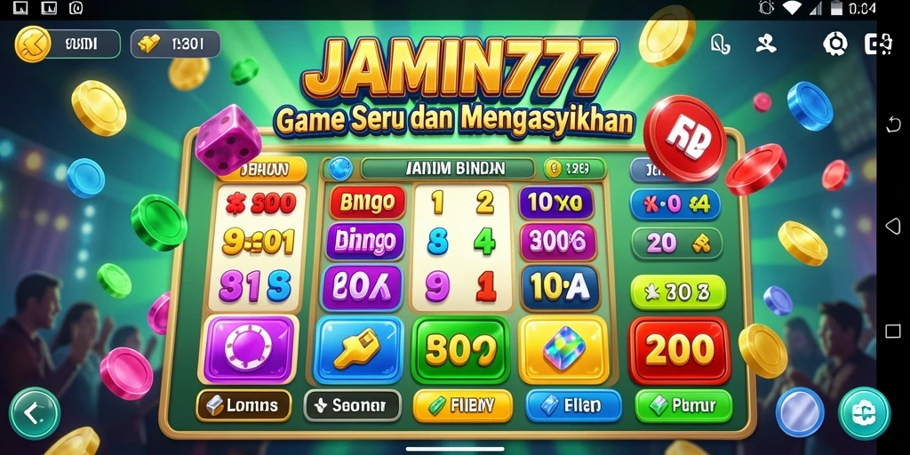 Tampilan gameplay seru dari JAMIN777 yang penuh warna.