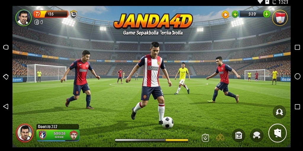 Screenshot gameplay JANDA4D yang menunjukkan aksi mendebarkan di lapangan.