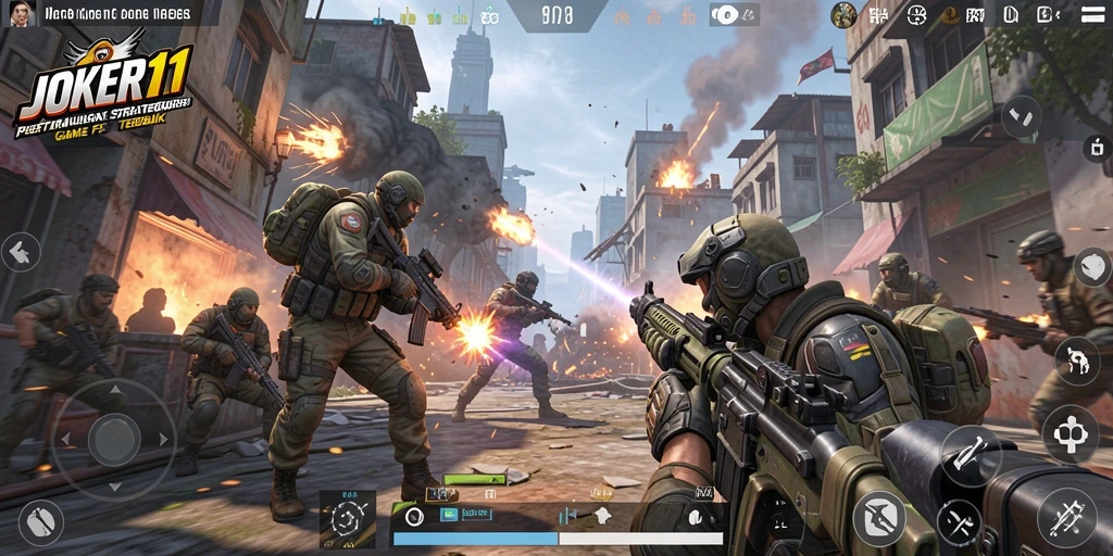 Tangkapan layar JOKER11 menampilkan aksi mendebarkan dalam pertempuran FPS.