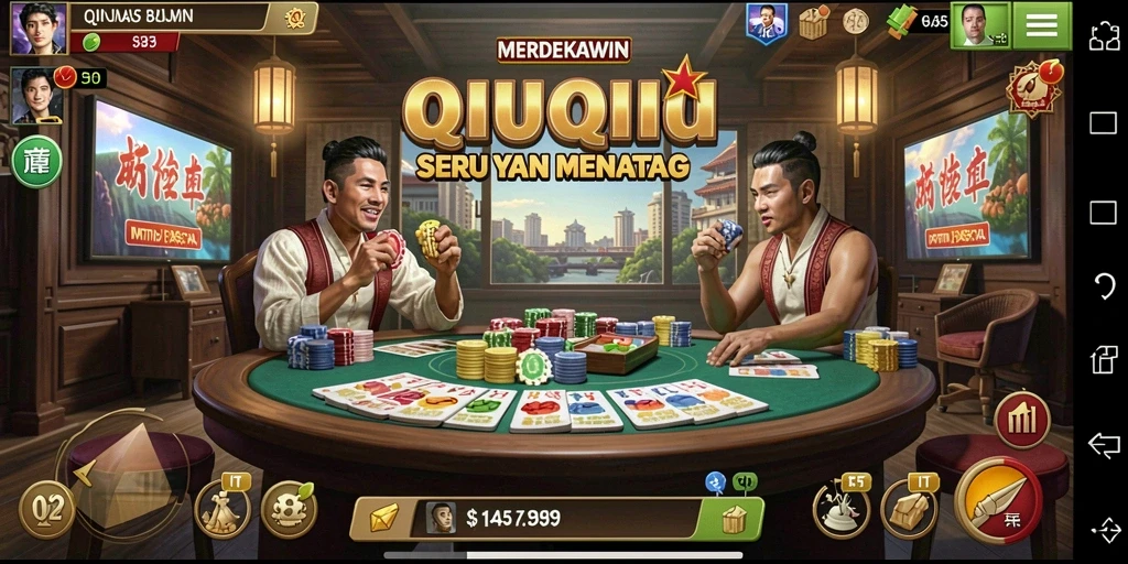 Tampilan permainan QiuQiu yang menarik dan seru.