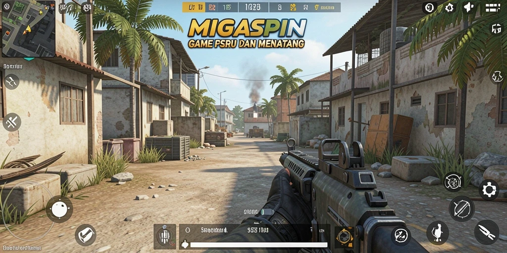 Tangkapan layar aksi intens MIGASPIN dalam pertempuran FPS.