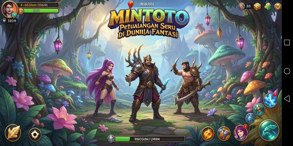 Screenshot gameplay MINTOTO menampilkan aksi petualangan yang mendebarkan dan lingkungan yang indah.