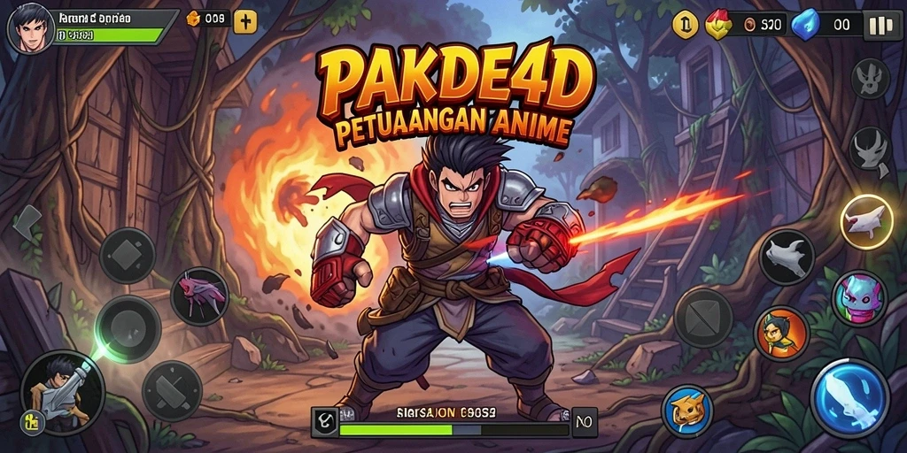 Screenshot dari gameplay <strong>PAKDE4D</strong> yang menampilkan karakter Anime dalam pertarungan epik.