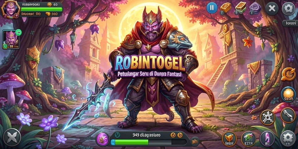Screenshot menunjukkan karakter utama berpetualang di dunia luar biasa.