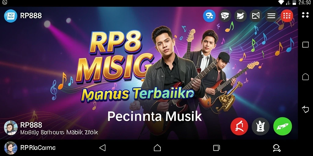 Tampilan gameplay <strong>RP888</strong> yang menarik dengan berbagai fitur musik.