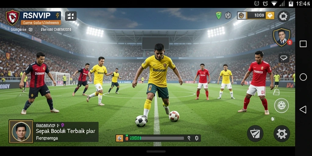 Tampilan gameplay RSNVIP yang mendebarkan dengan aksi sepak bola nyata.