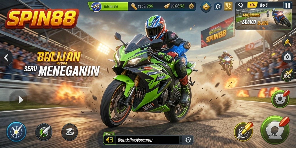 Gameplay seru balapan motor di SPIN88 dengan grafis menawan.