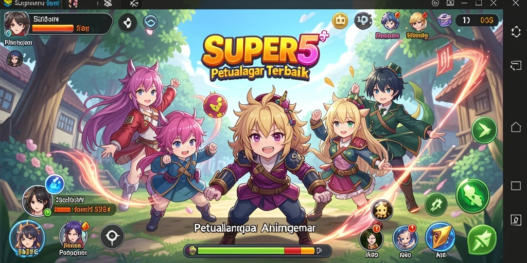 Tampilan gameplay menarik dari <strong>SUPER5</strong> dengan aksi anime yang menakjubkan.