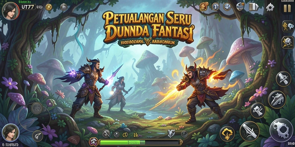Tampilan screenshot menunjukkan aksi seru dalam petualangan di UT77.