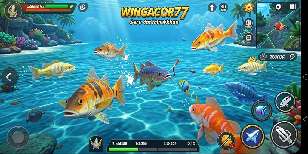 Tampilan gameplay menembak ikan di WINGACOR77 yang seru dan menarik.