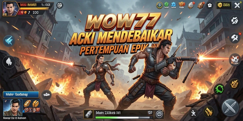 Tangkapan layar WOW77 menampilkan aksi pertempuran yang intens dan mendebarkan.